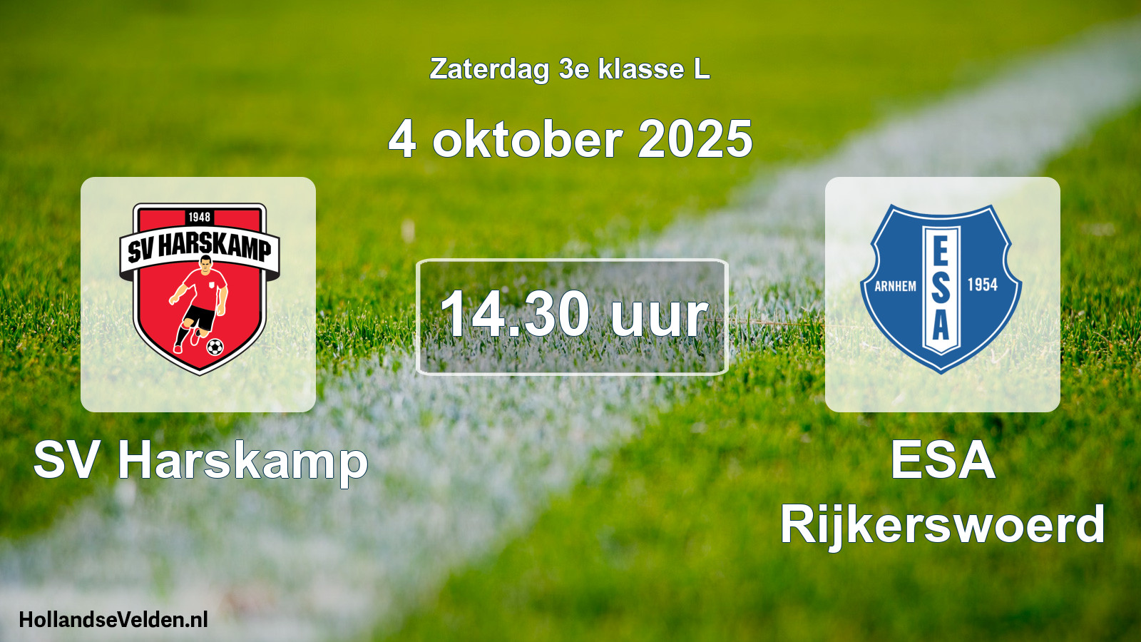 Geplande wedstrijd: SV Harskamp - ESA Rijkerswoerd (4 oktober 2025)