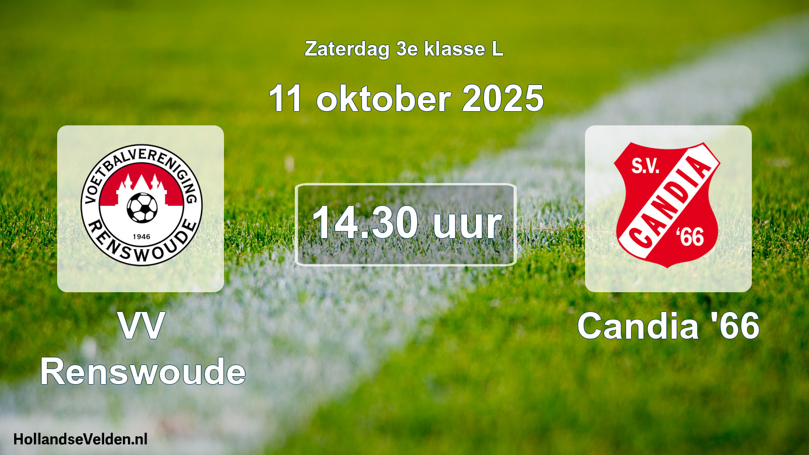 Geplande wedstrijd: VV Renswoude - Candia '66 (11 oktober 2025)