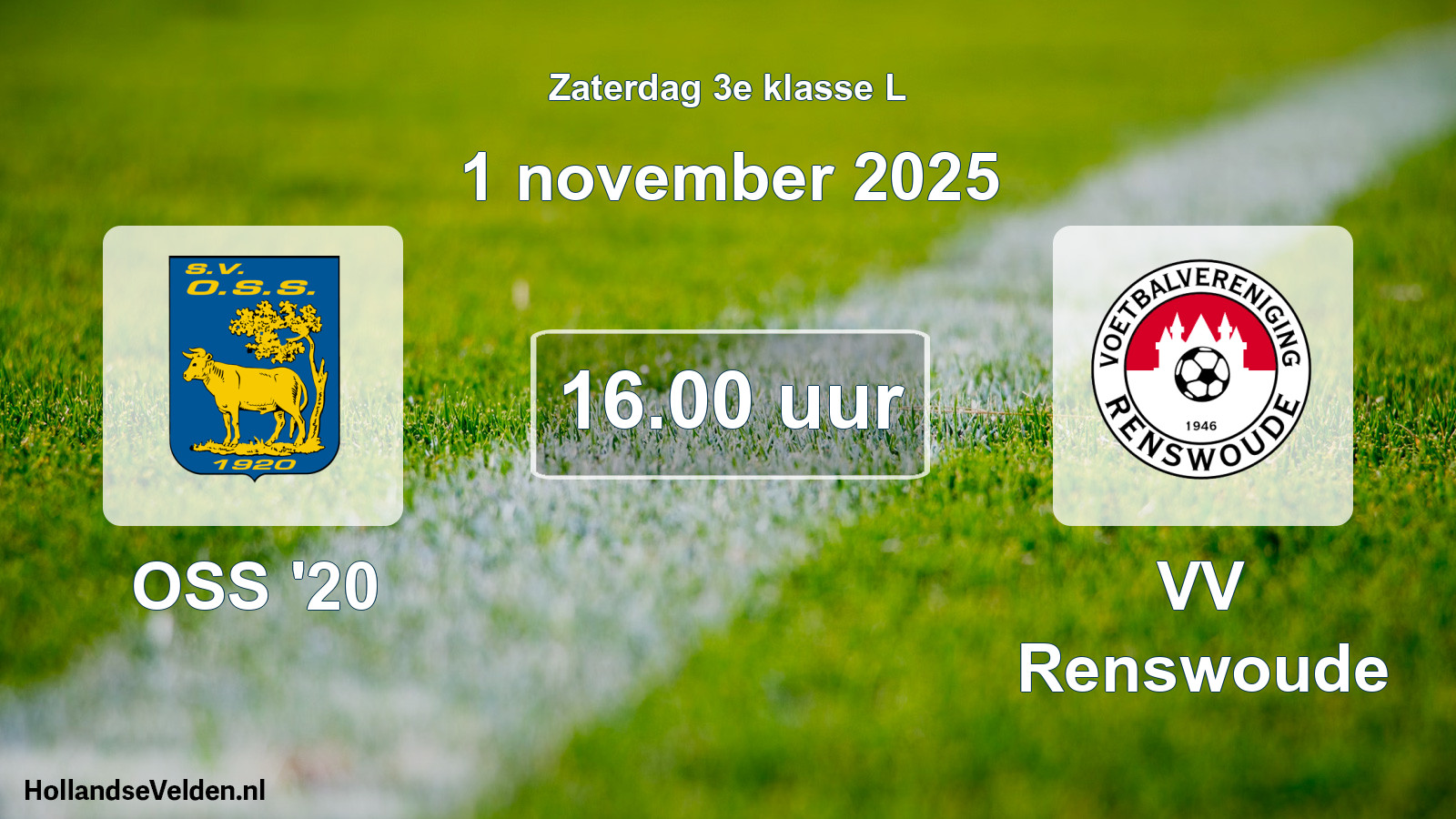 Geplande wedstrijd: OSS '20 - VV Renswoude (1 november 2025)