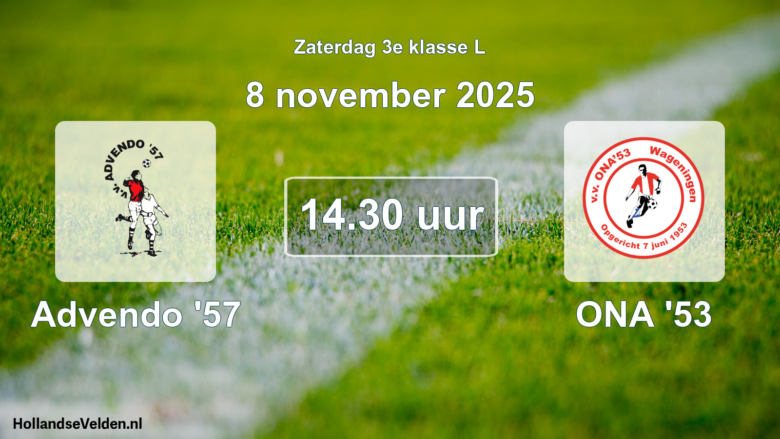 Geplande wedstrijd: Advendo '57 - ONA '53 (8 november 2025)