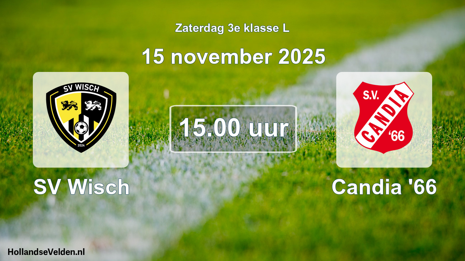 Geplande wedstrijd: SV Wisch - Candia '66 (15 november 2025)
