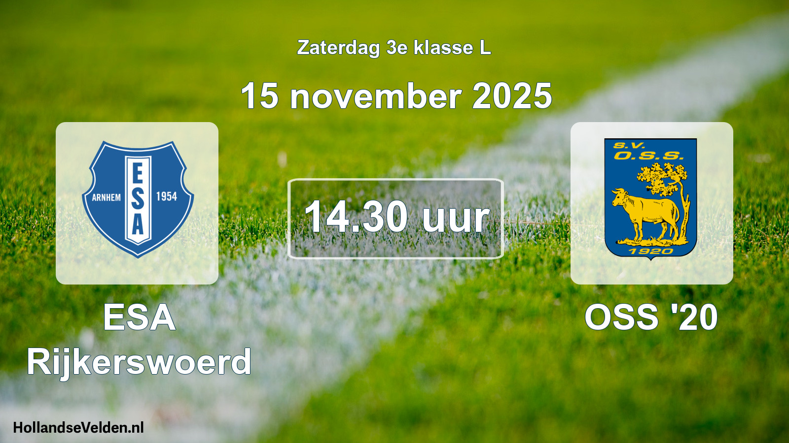 Geplande wedstrijd: ESA Rijkerswoerd - OSS '20 (15 november 2025)