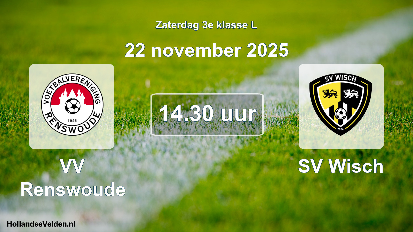Geplande wedstrijd: VV Renswoude - SV Wisch (22 november 2025)