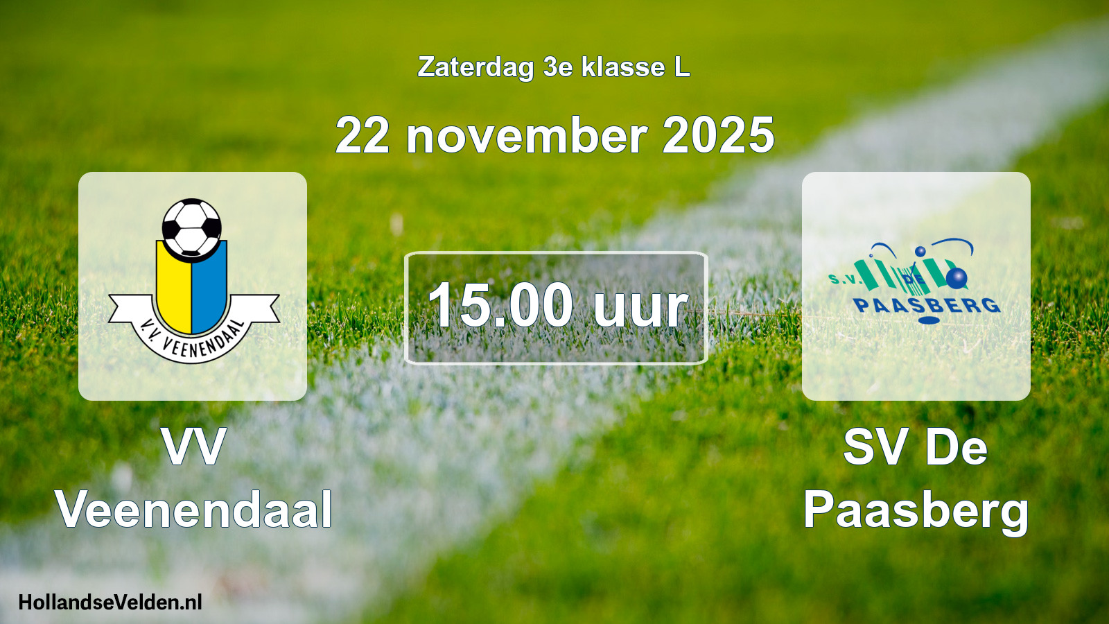 Geplande wedstrijd: VV Veenendaal - SV De Paasberg (22 november 2025)