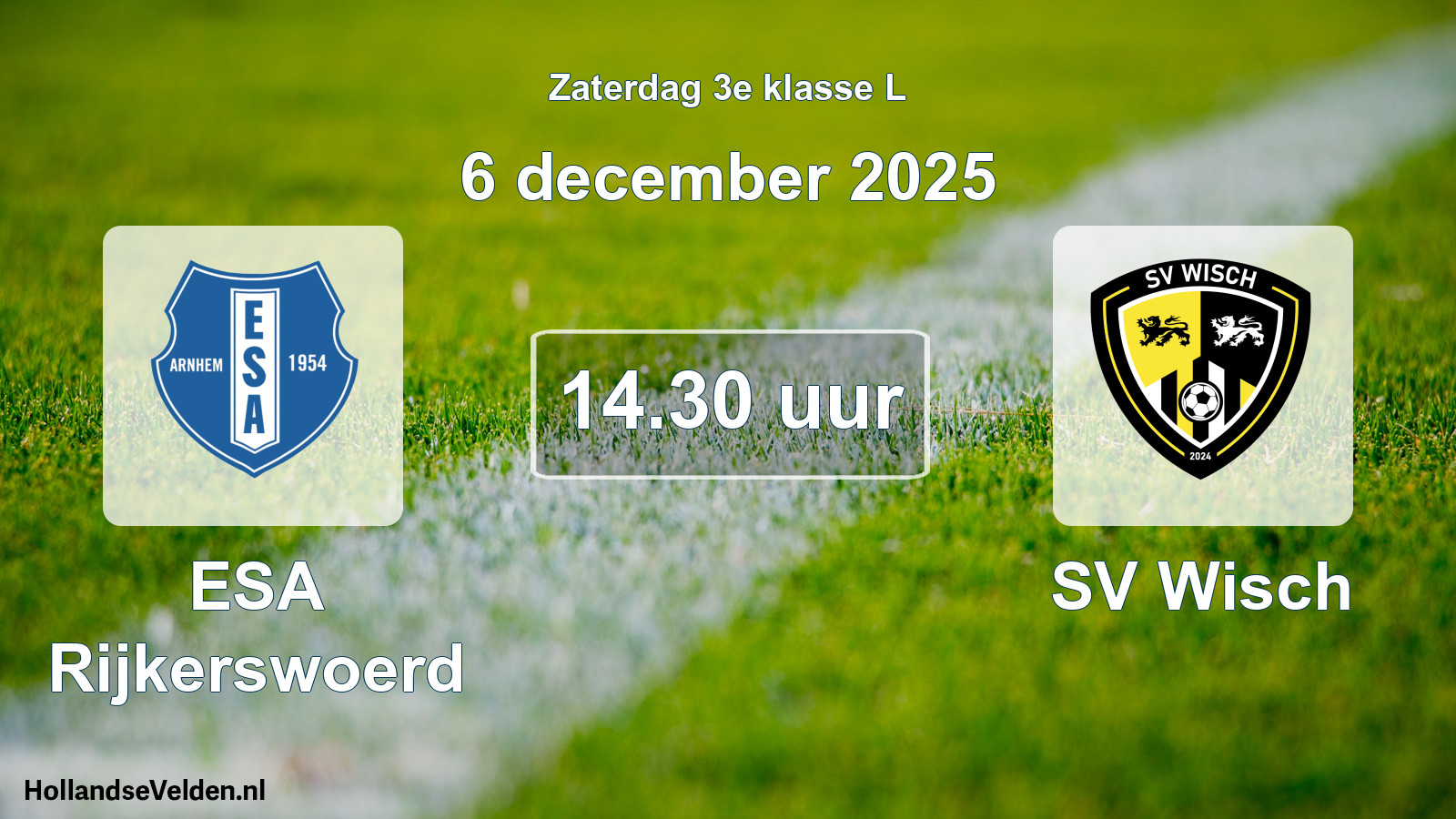 Geplande wedstrijd: ESA Rijkerswoerd - SV Wisch (6 december 2025)