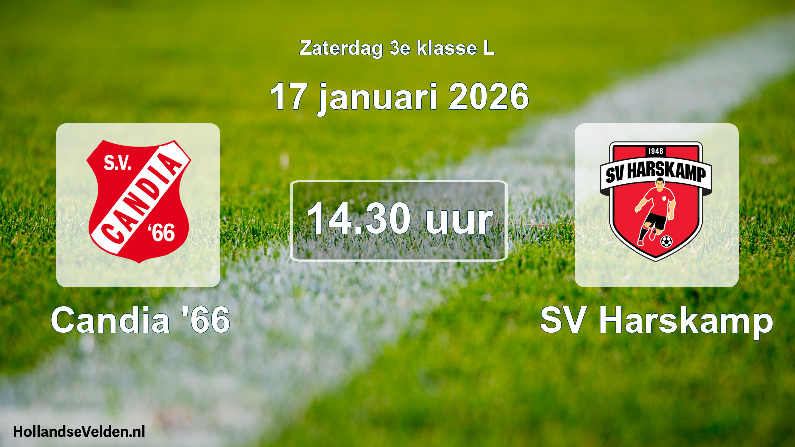 Geplande wedstrijd: Candia '66 - SV Harskamp (17 januari 2026)