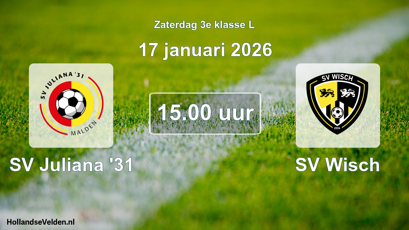 Geplande wedstrijd: SV Juliana '31 - SV Wisch (17 januari 2026)