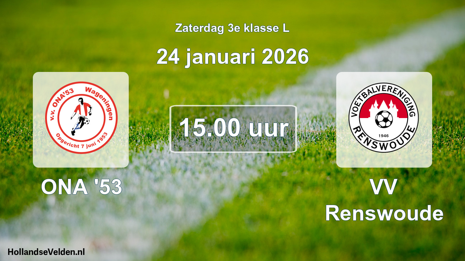 Geplande wedstrijd: ONA '53 - VV Renswoude (24 januari 2026)