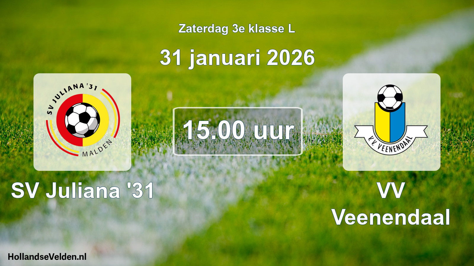 Geplande wedstrijd: SV Juliana '31 - VV Veenendaal (31 januari 2026)