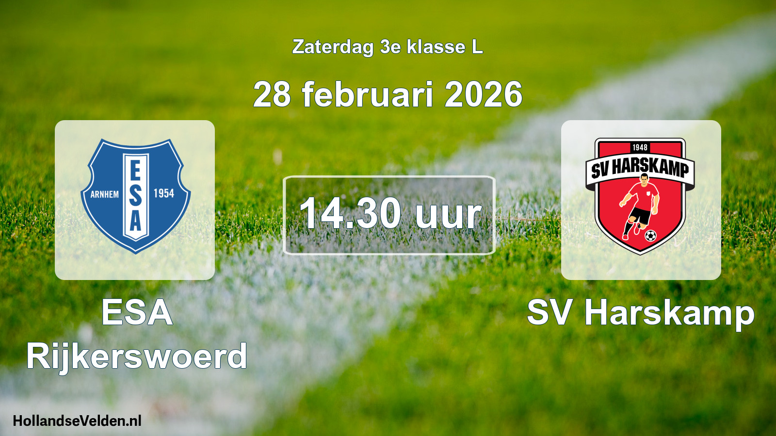 Geplande wedstrijd: ESA Rijkerswoerd - SV Harskamp (28 februari 2026)