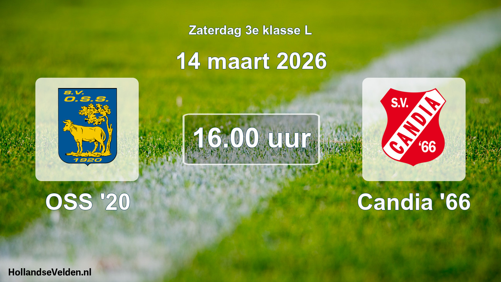 Geplande wedstrijd: OSS '20 - Candia '66 (14 maart 2026)