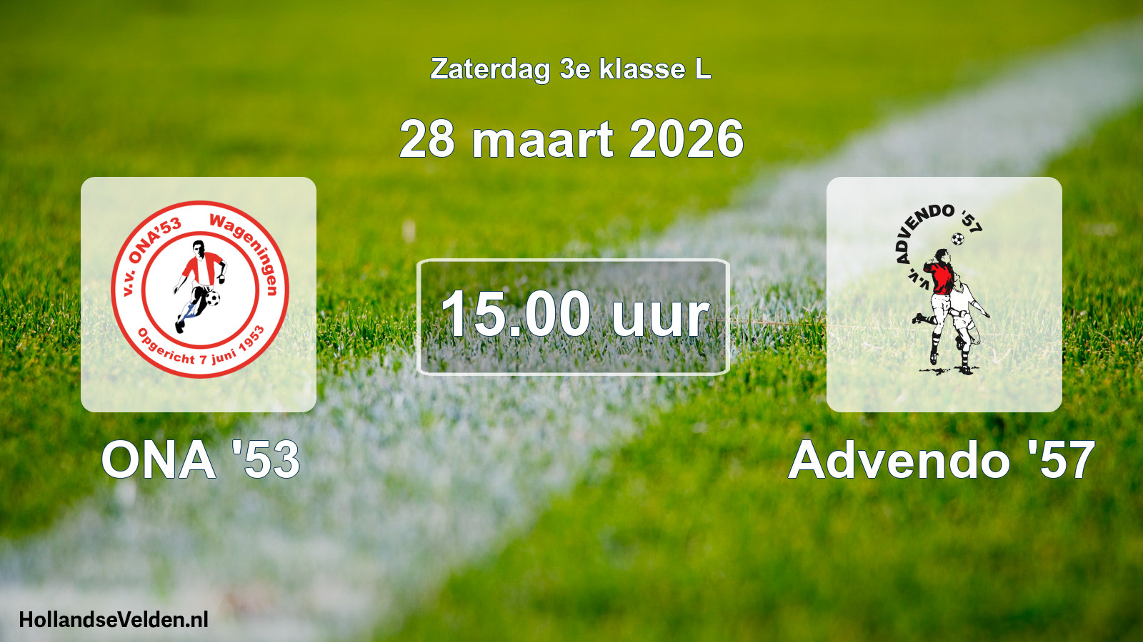 Geplande wedstrijd: ONA '53 - Advendo '57 (28 maart 2026)