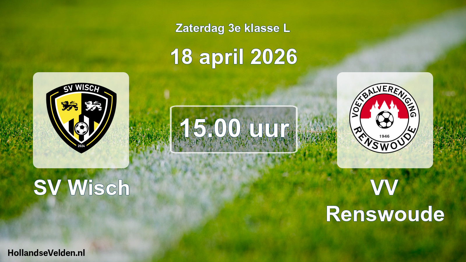Geplande wedstrijd: SV Wisch - VV Renswoude (18 april 2026)