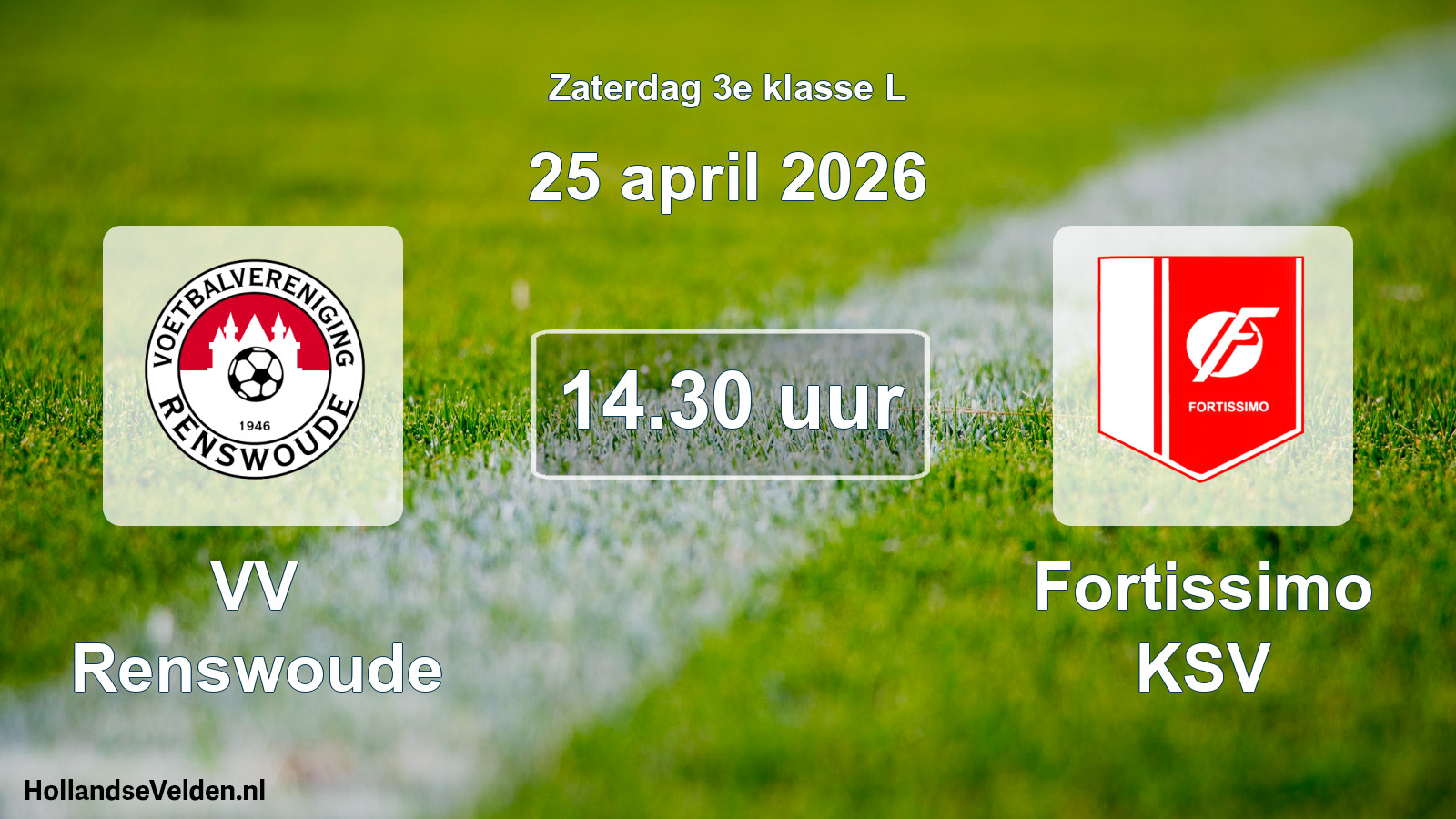 Geplande wedstrijd: VV Renswoude - Fortissimo KSV (25 april 2026)