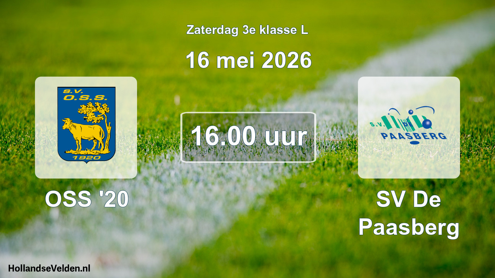 Geplande wedstrijd: OSS '20 - SV De Paasberg (16 mei 2026)