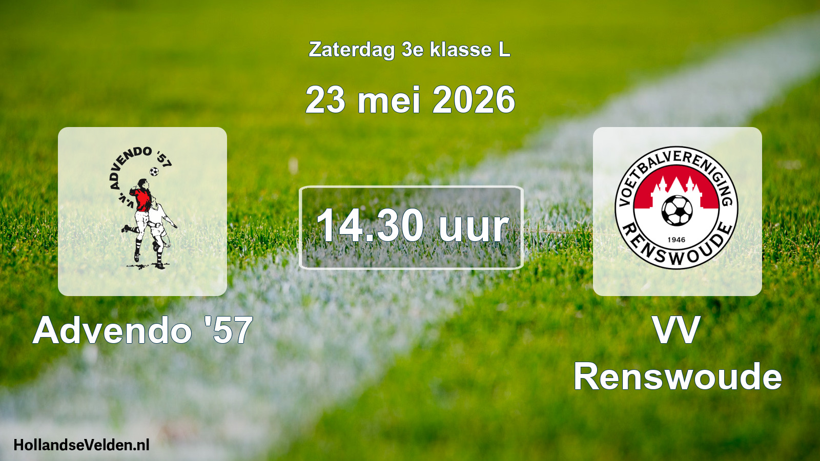 Geplande wedstrijd: Advendo '57 - VV Renswoude (23 mei 2026)