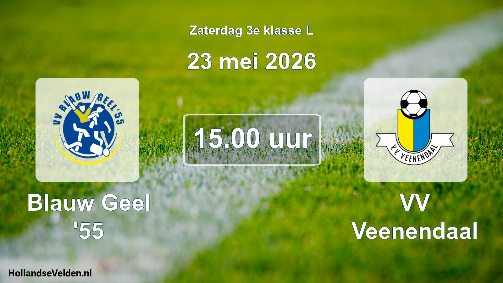 Geplande wedstrijd: Blauw Geel '55 - VV Veenendaal (23 mei 2026)