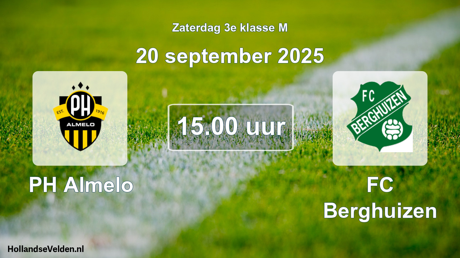 Geplande wedstrijd: PH Almelo - FC Berghuizen (20 september 2025)