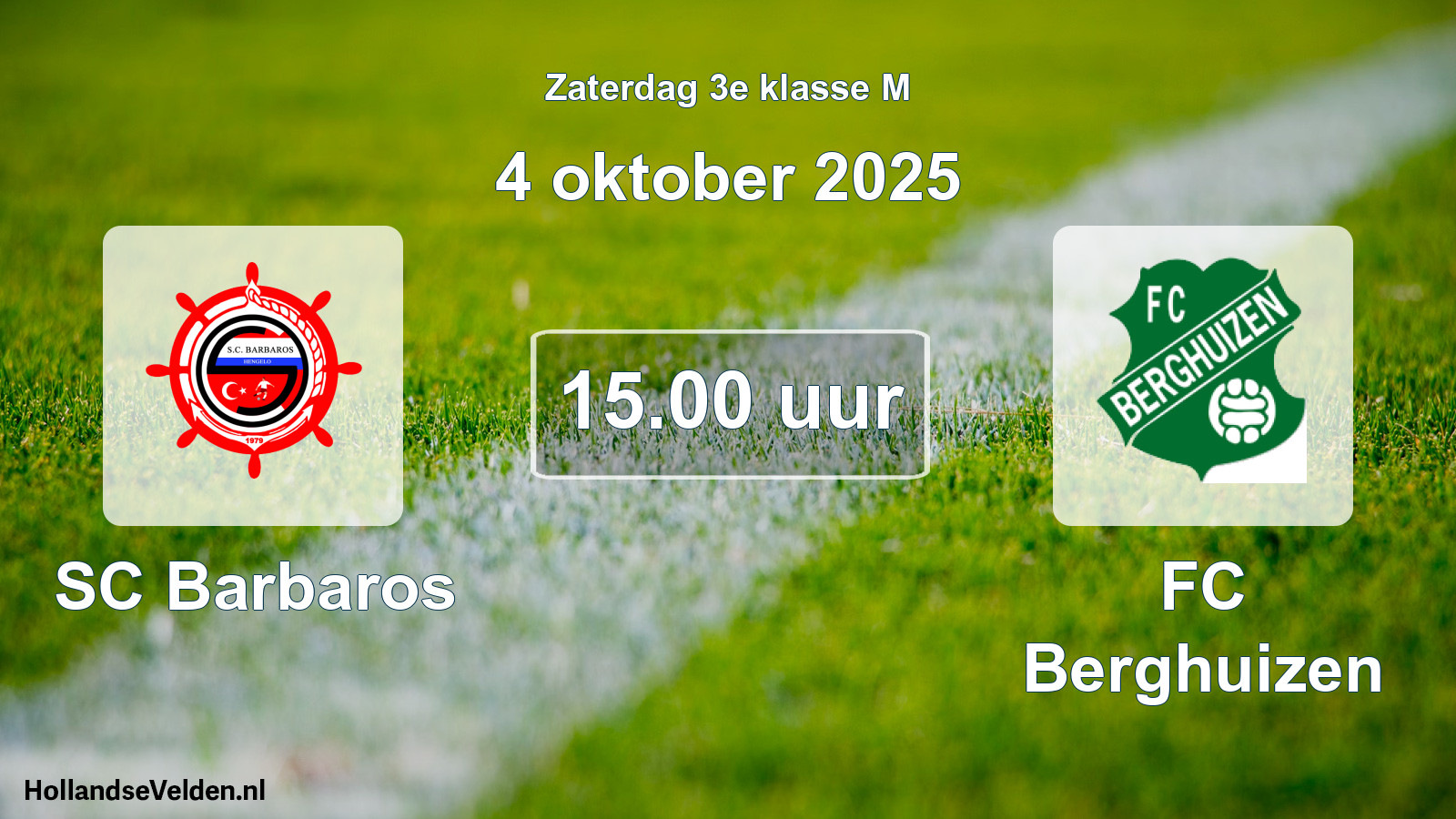 Scheduled Match: SC Barbaros - FC Berghuizen (4 October 2025)