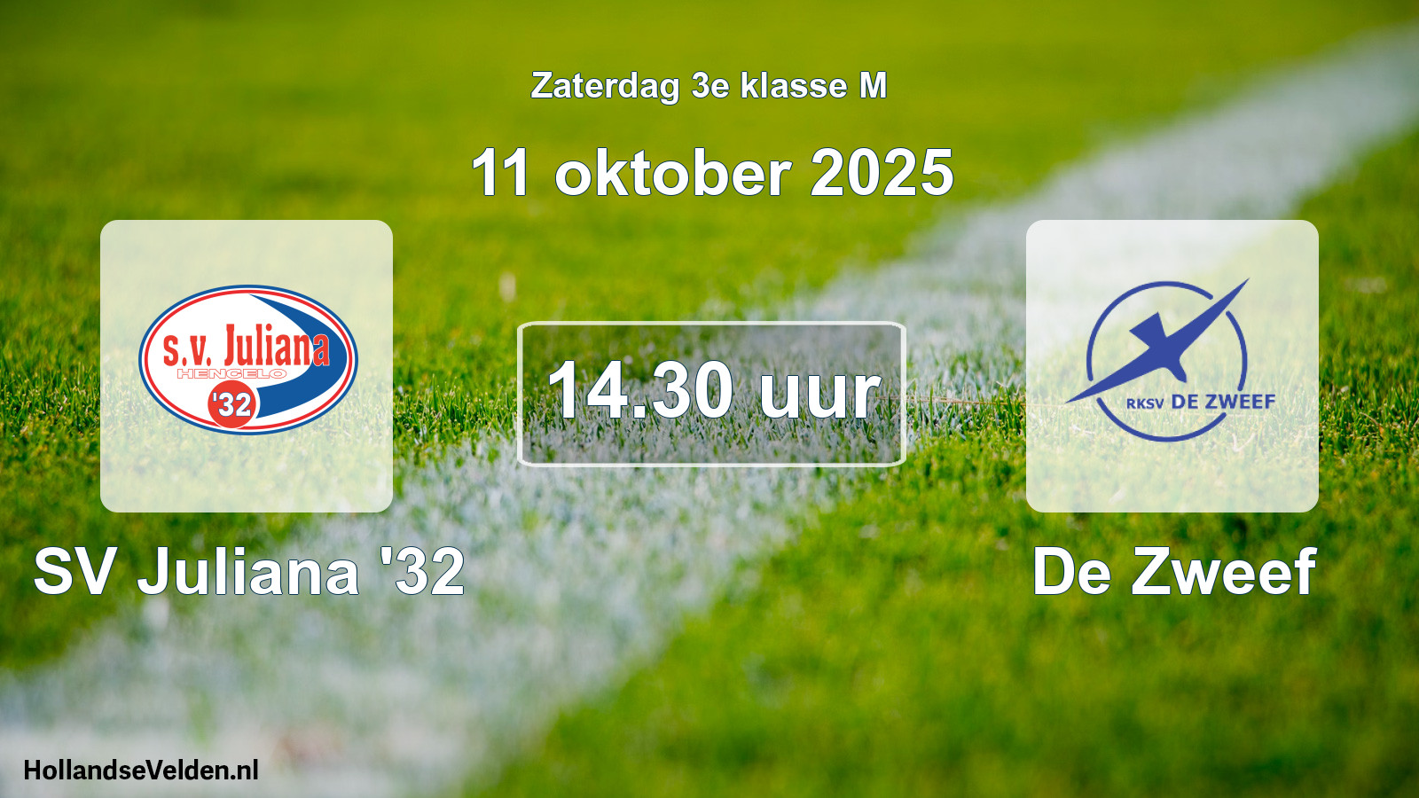 Geplande wedstrijd: SV Juliana '32 - De Zweef (11 oktober 2025)