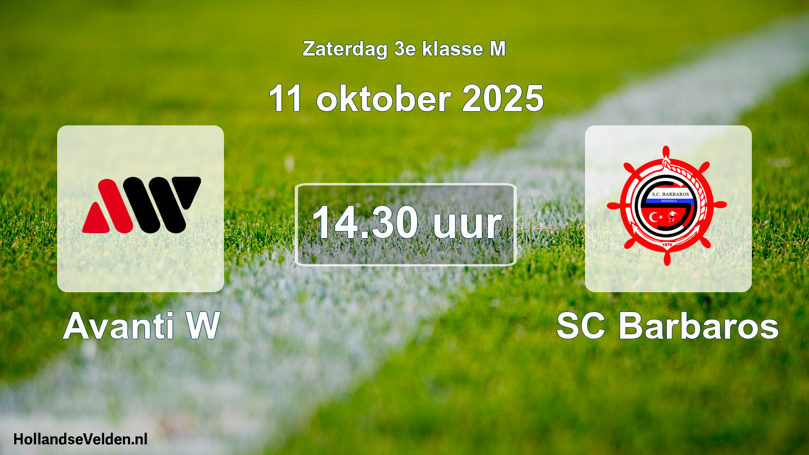 Geplande wedstrijd: Avanti W - SC Barbaros (11 oktober 2025)