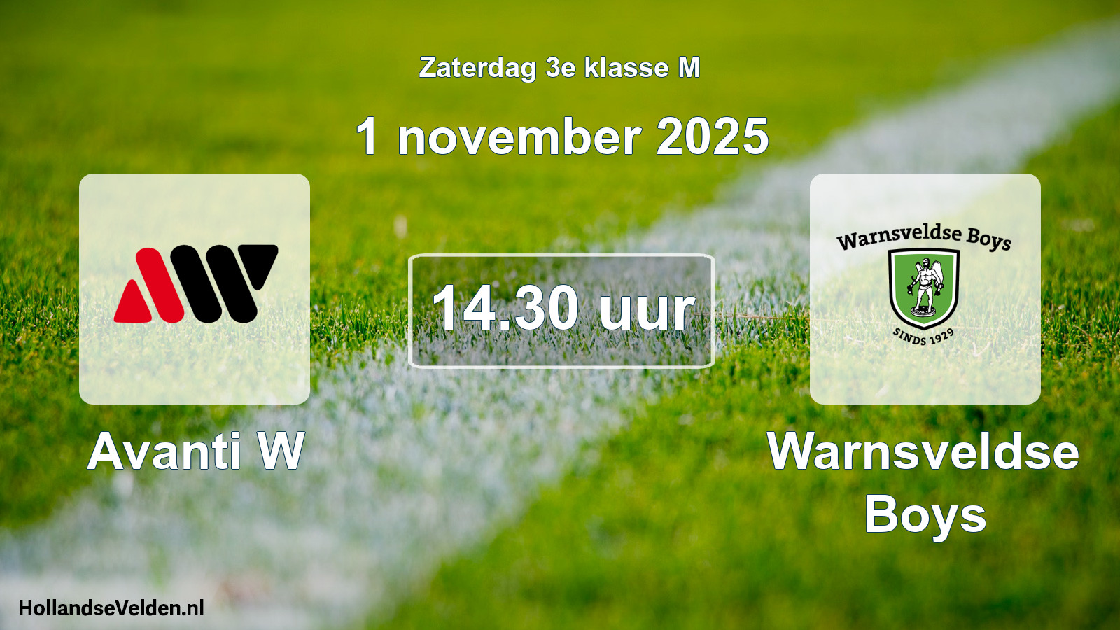 Geplande wedstrijd: Avanti W - Warnsveldse Boys (1 november 2025)