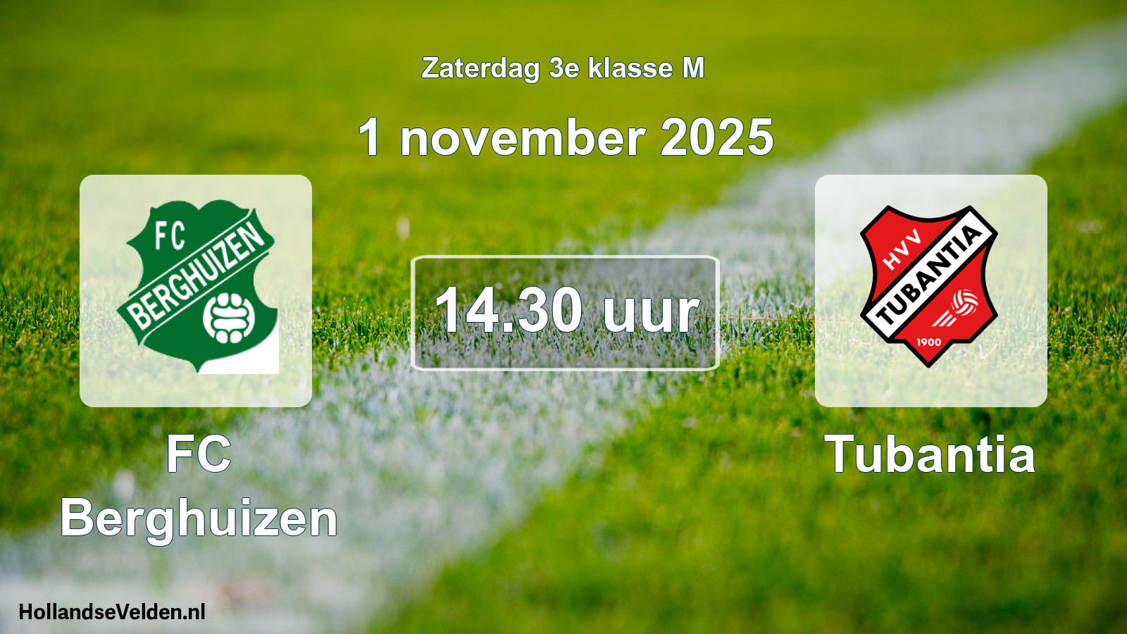 Geplande wedstrijd: FC Berghuizen - Tubantia (1 november 2025)