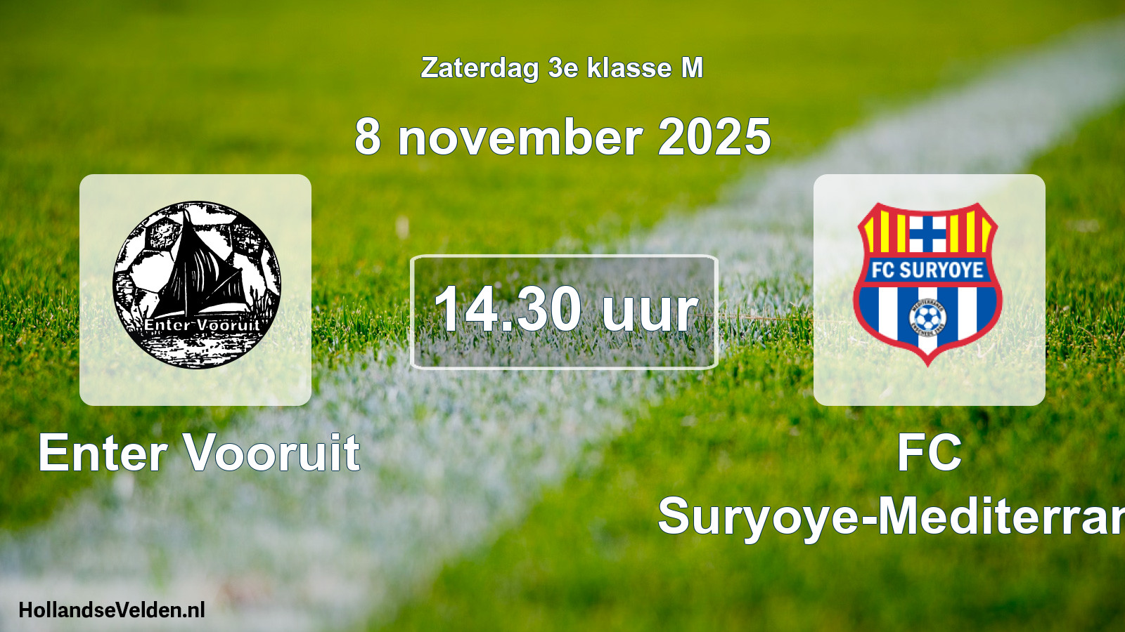 Geplande wedstrijd: Enter Vooruit - FC Suryoye-Mediterraneo (8 november 2025)
