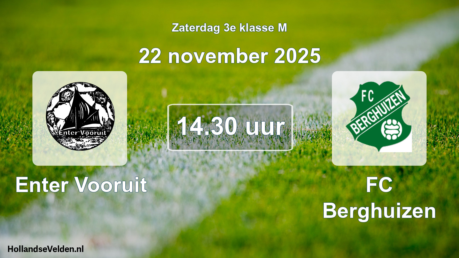Geplande wedstrijd: Enter Vooruit - FC Berghuizen (22 november 2025)