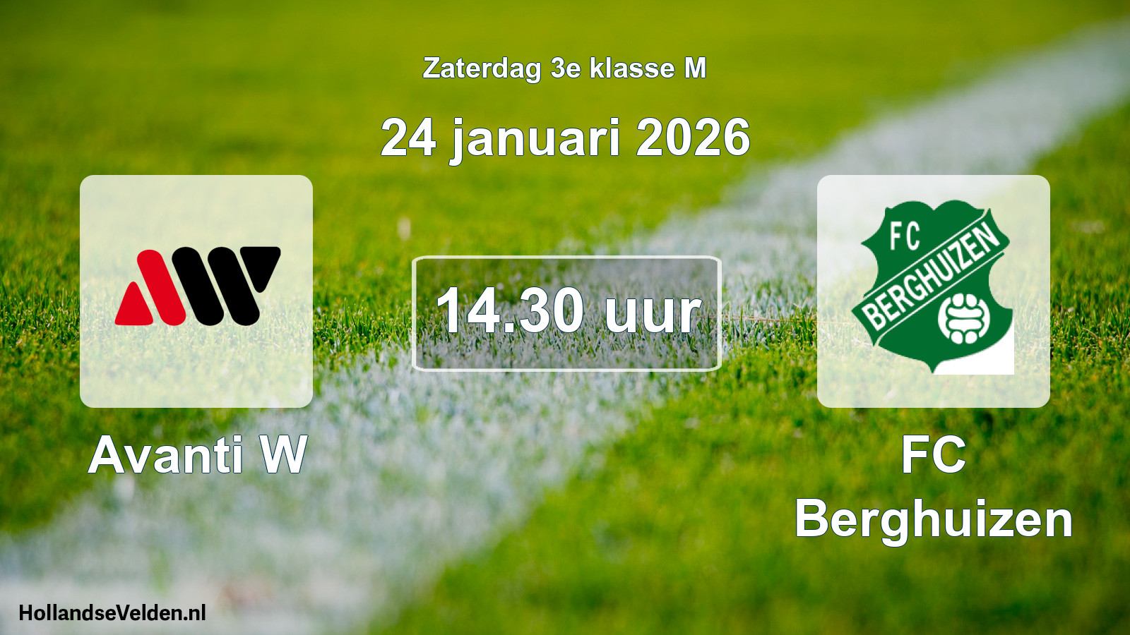 Scheduled Match: Avanti W - FC Berghuizen (24 January 2026)
