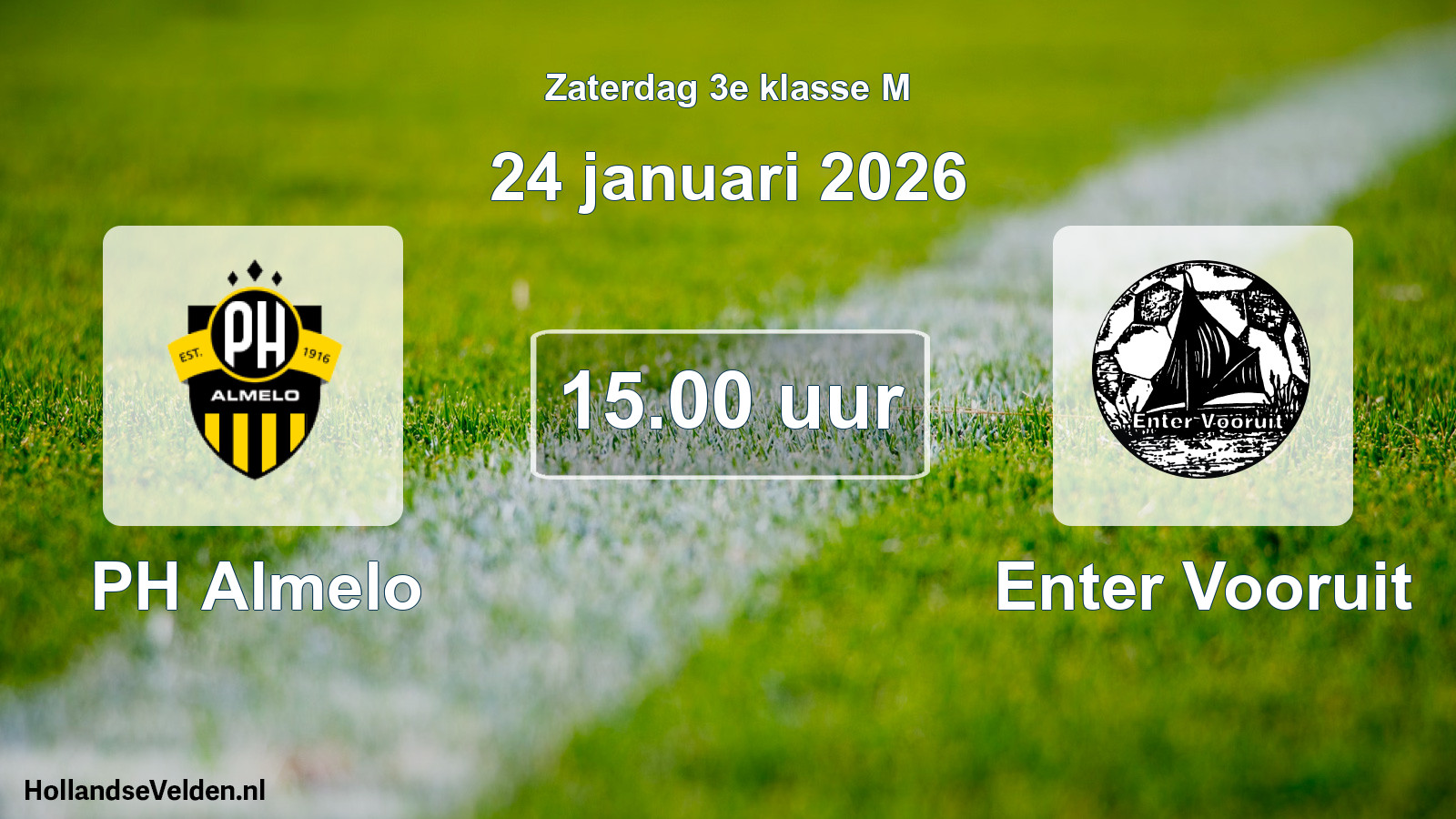 Geplande wedstrijd: PH Almelo - Enter Vooruit (24 januari 2026)