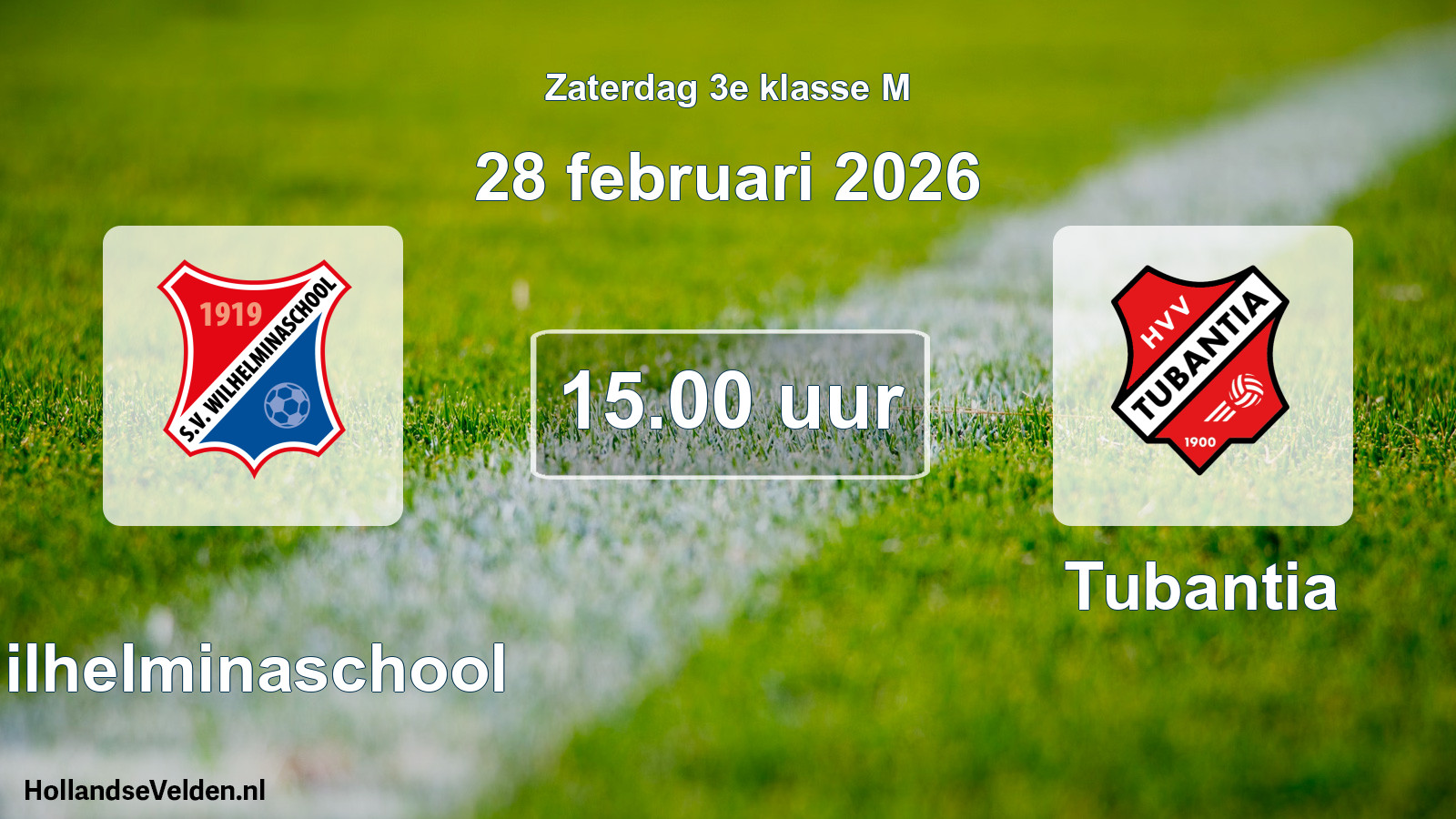 Geplande wedstrijd: Wilhelminaschool - Tubantia (28 februari 2026)