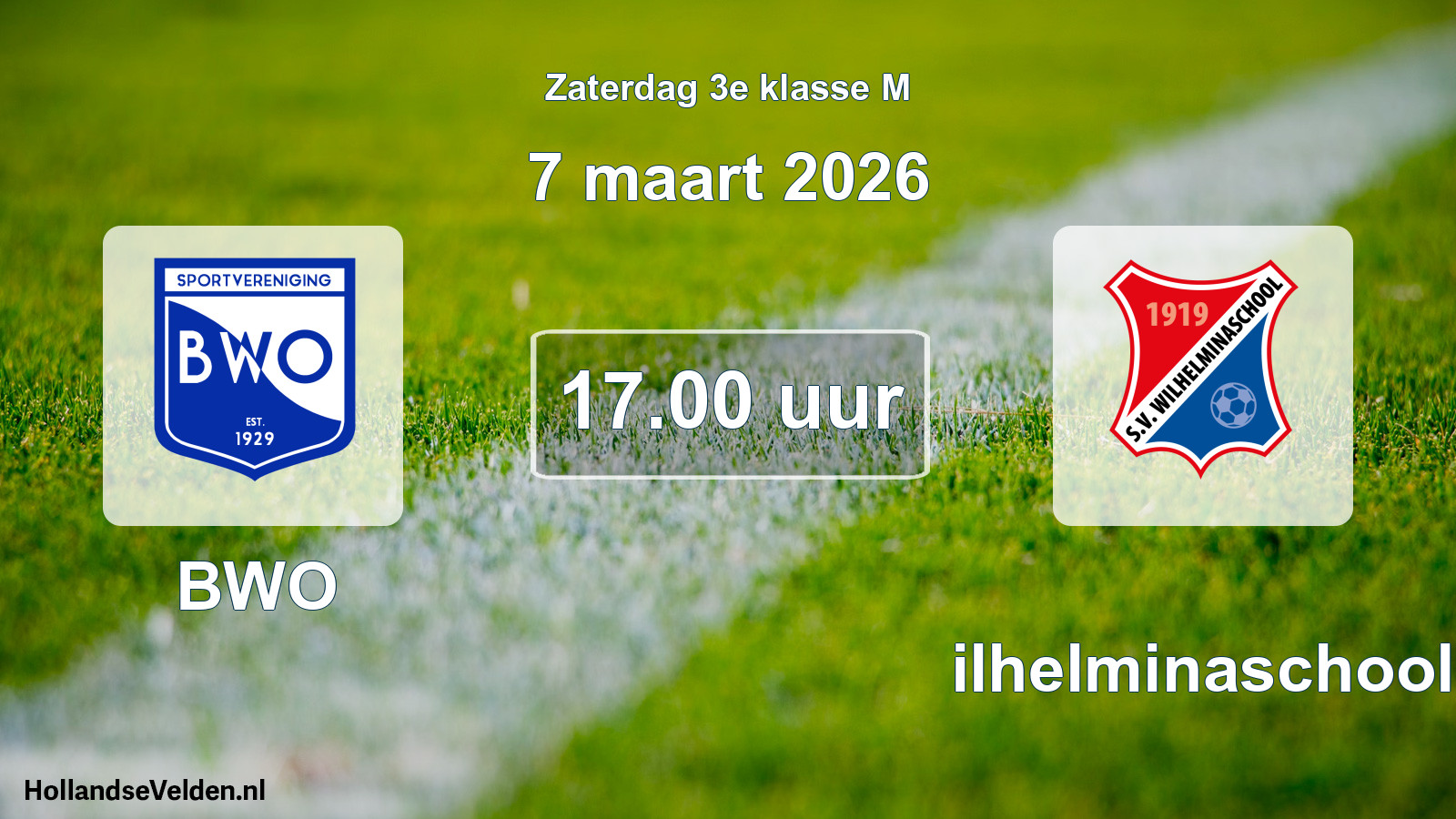Scheduled Match: BWO - Wilhelminaschool (7 March 2026)