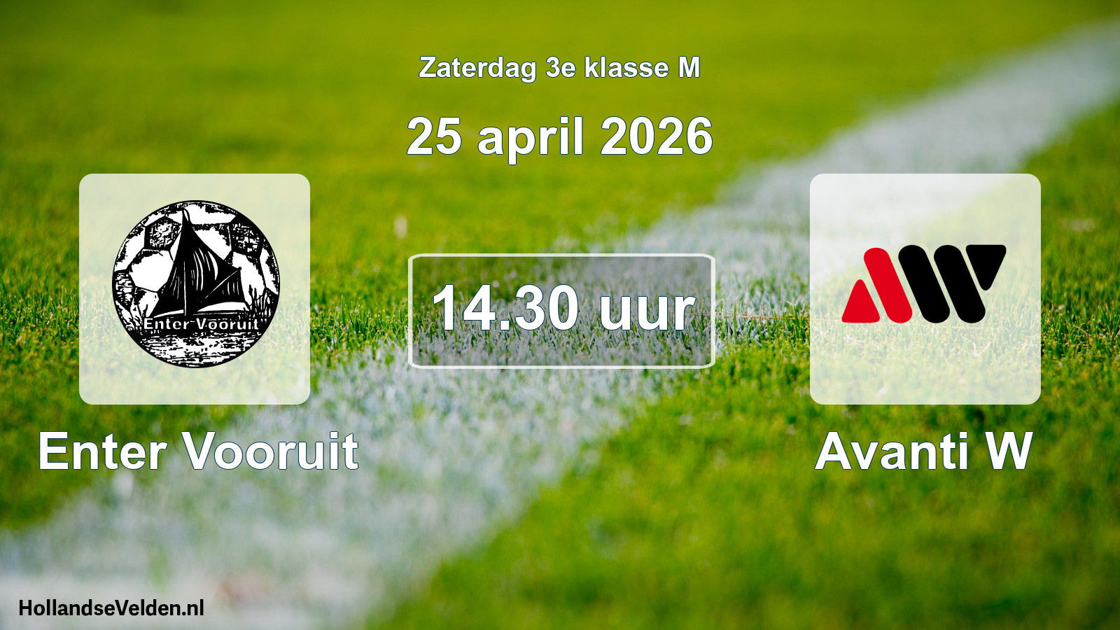 Geplande wedstrijd: Enter Vooruit - Avanti W (25 april 2026)
