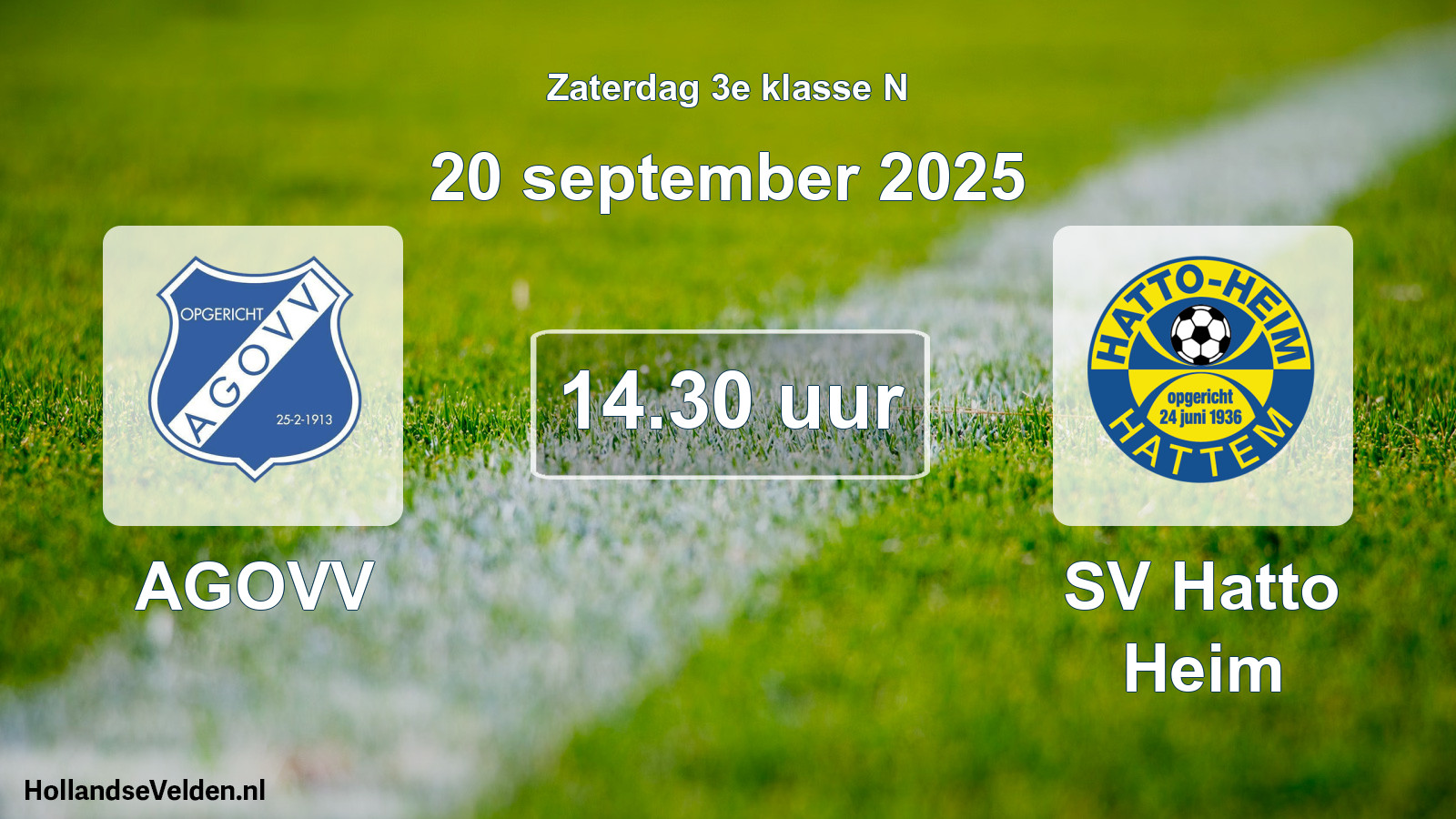 Scheduled Match: AGOVV - SV Hatto Heim (20 September 2025)