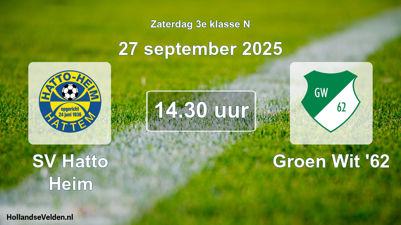 Scheduled Match: SV Hatto Heim - Groen Wit '62 (27 September 2025)