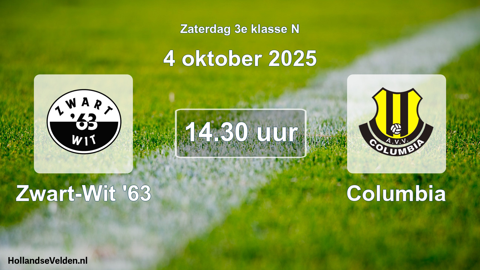 Scheduled Match: Zwart-Wit '63 - Columbia (4 October 2025)