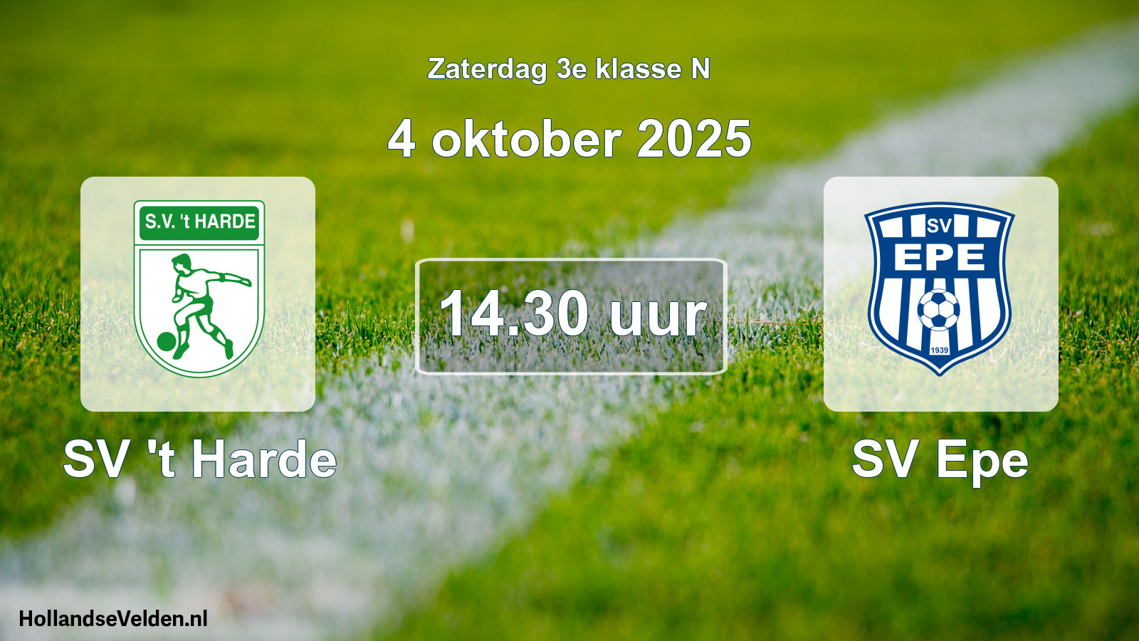 Scheduled Match: SV 't Harde - SV Epe (4 October 2025)