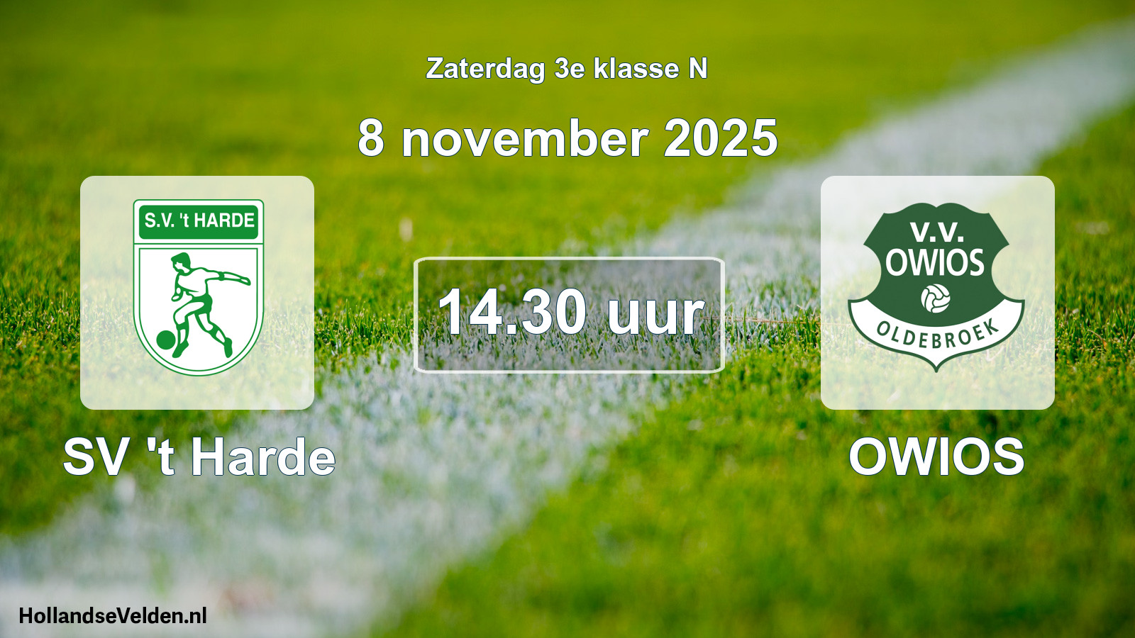 Scheduled Match: SV 't Harde - OWIOS (8 November 2025)