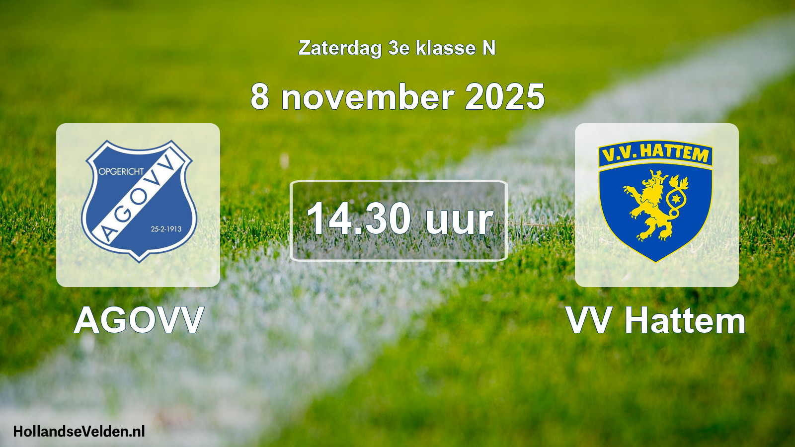 Scheduled Match: AGOVV - VV Hattem (8 November 2025)