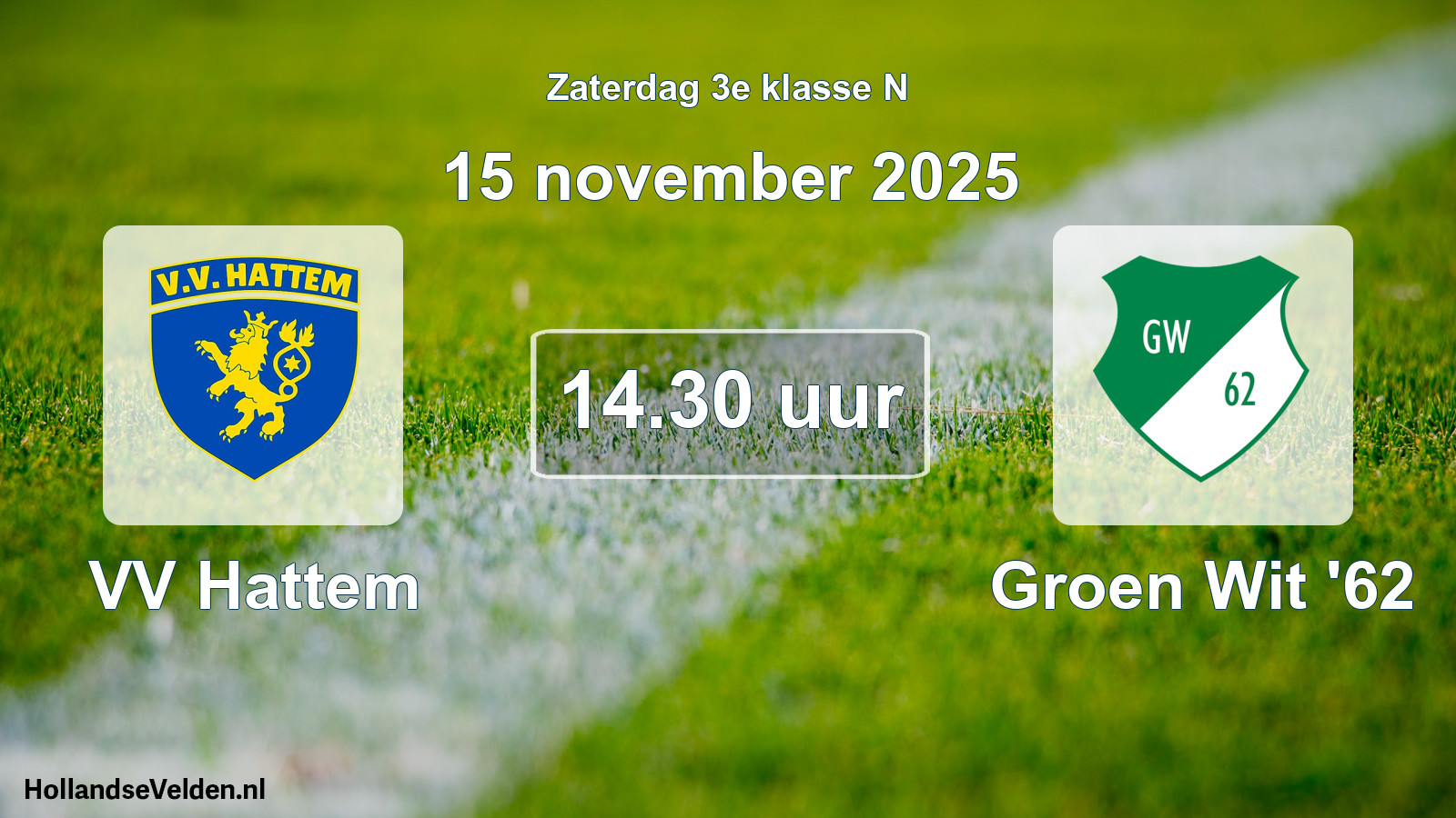 Scheduled Match: VV Hattem - Groen Wit '62 (15 November 2025)