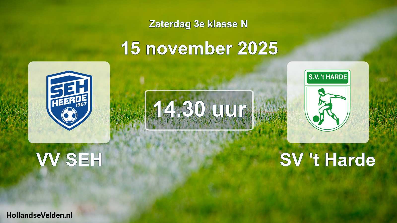 Geplande wedstrijd: VV SEH - SV 't Harde (15 november 2025)