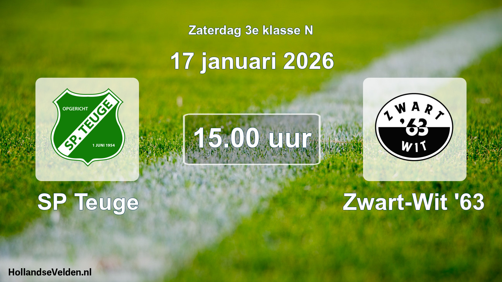 Scheduled Match: SP Teuge - Zwart-Wit '63 (17 January 2026)