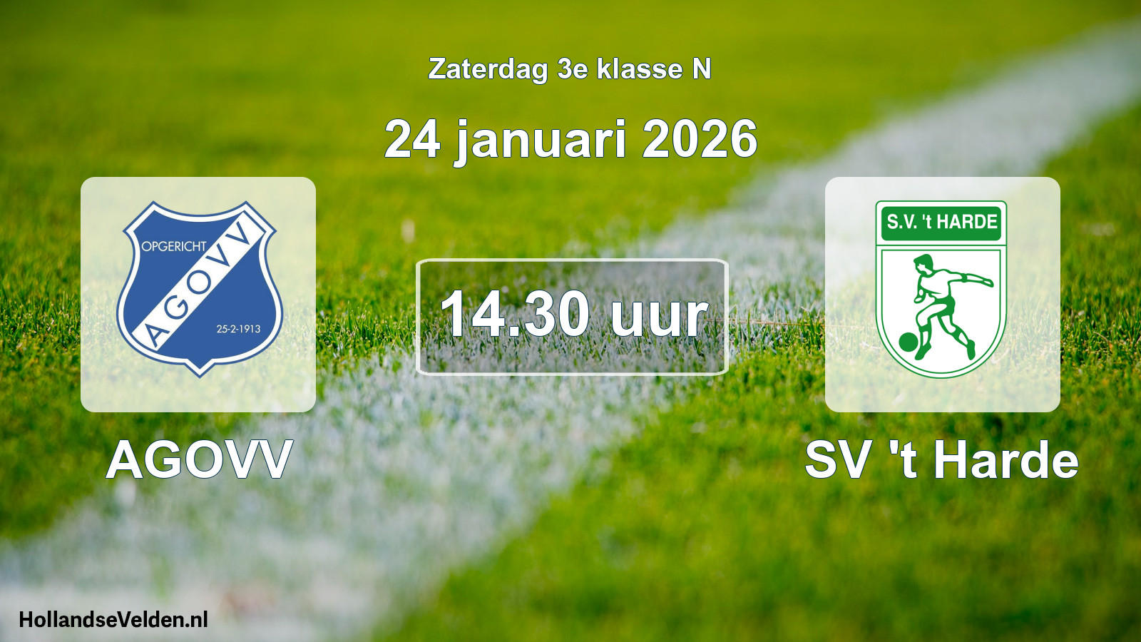 Scheduled Match: AGOVV - SV 't Harde (24 January 2026)