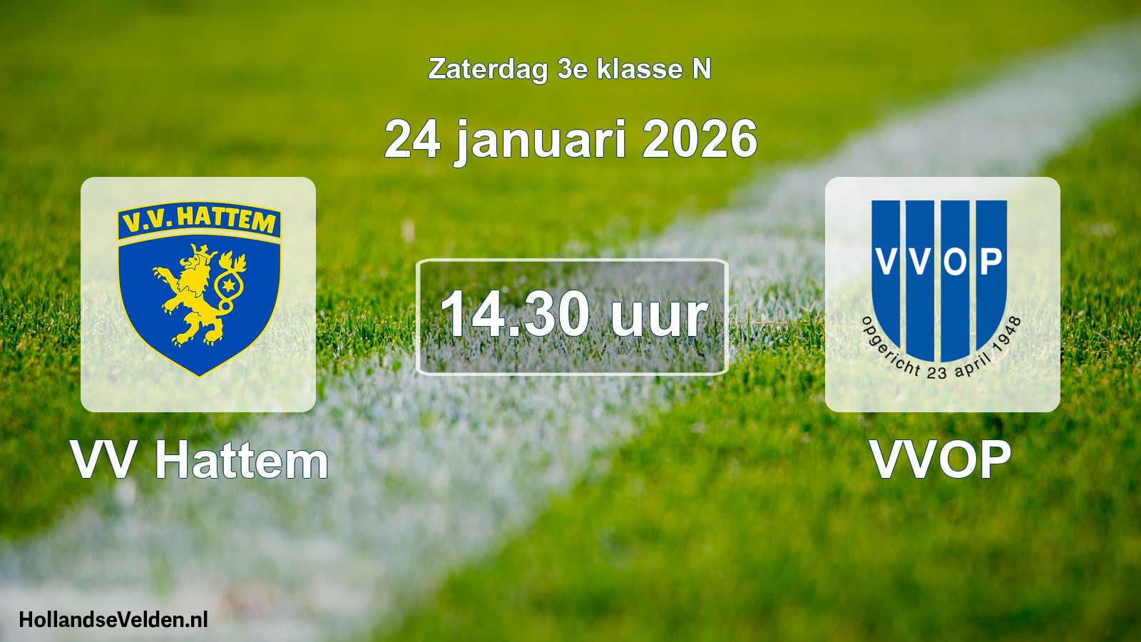 Scheduled Match: VV Hattem - VVOP (24 January 2026)