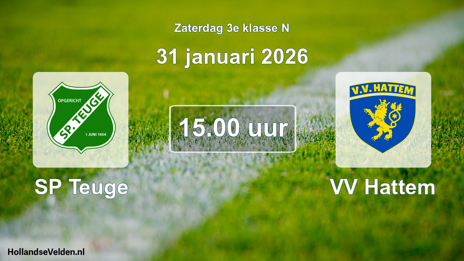 Scheduled Match: SP Teuge - VV Hattem (31 January 2026)
