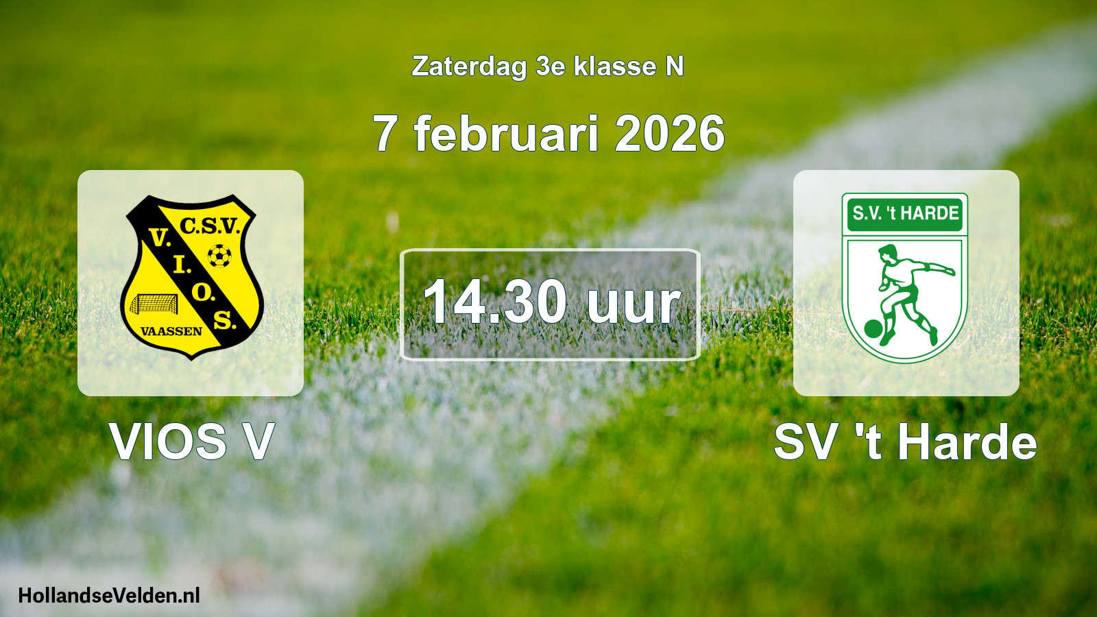 Geplande wedstrijd: VIOS V - SV 't Harde (7 februari 2026)