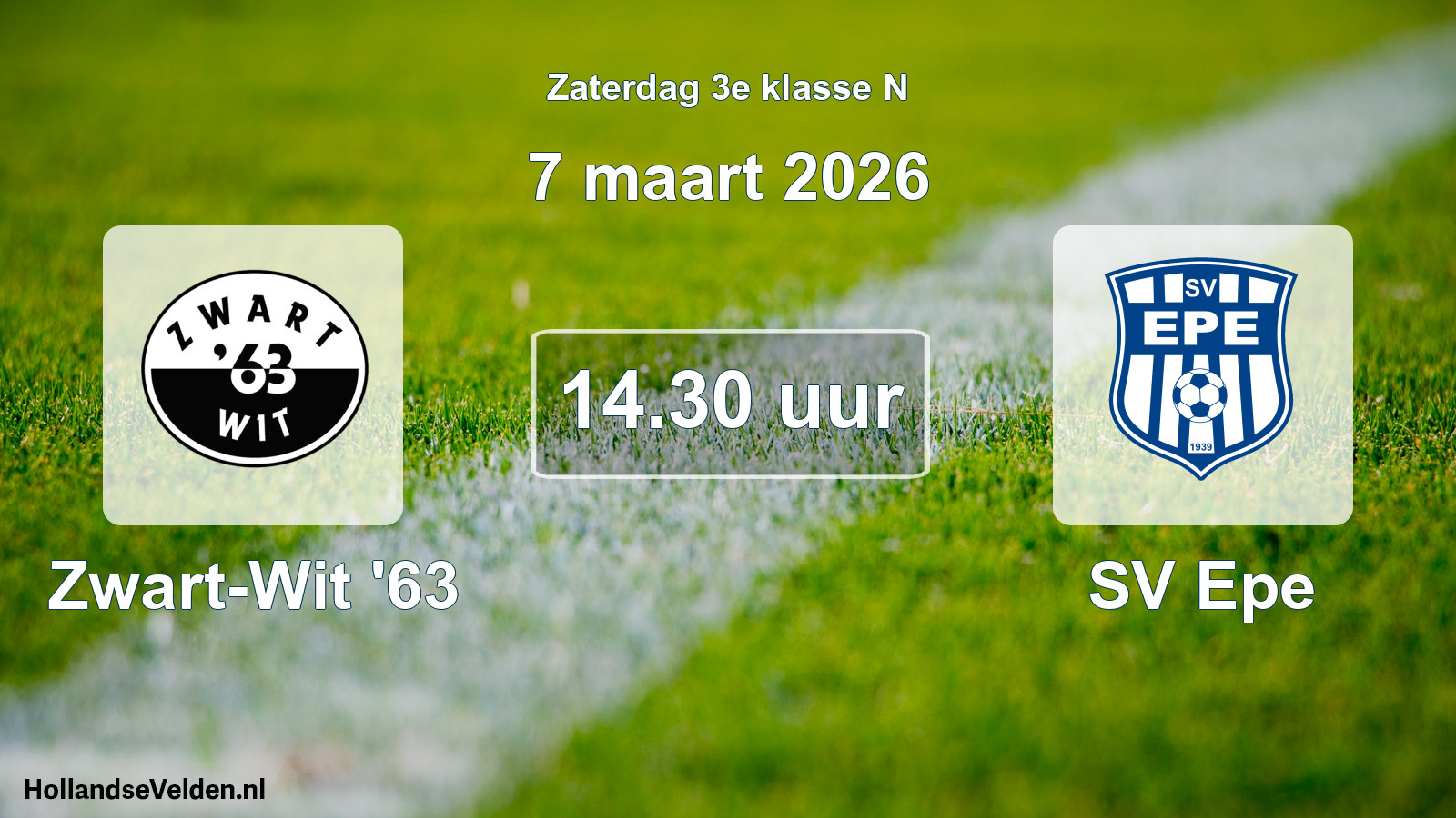 Geplande wedstrijd: Zwart-Wit '63 - SV Epe (7 maart 2026)