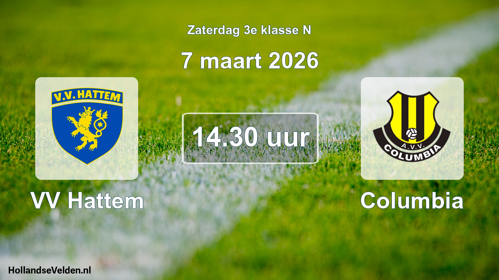 Scheduled Match: VV Hattem - Columbia (7 March 2026)