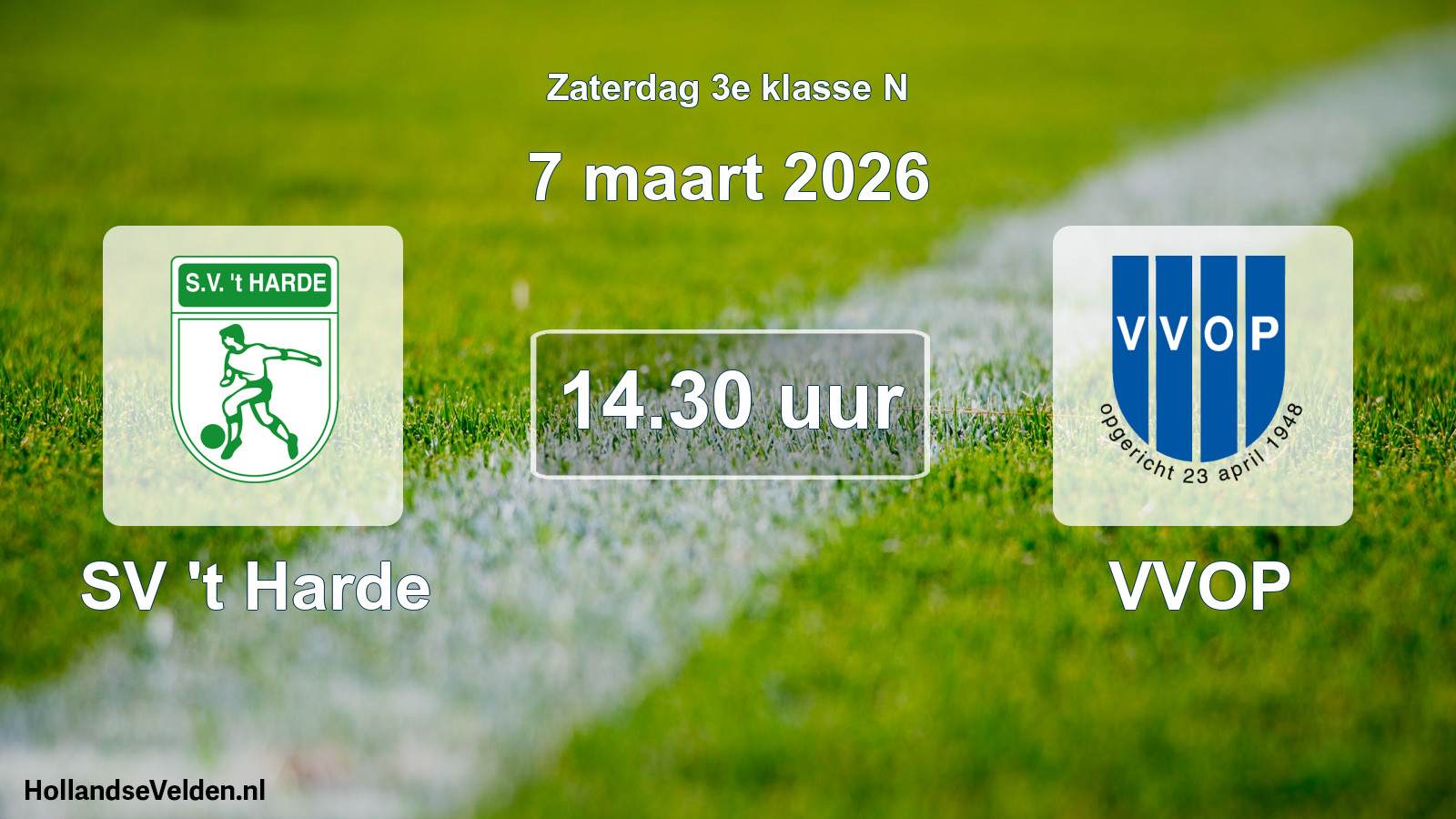 Scheduled Match: SV 't Harde - VVOP (7 March 2026)